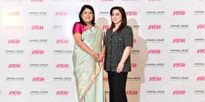 The founder of apparel group with the founder of nykaa to celebrate Alliance between the two companies